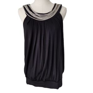 Michael Kors black sleeveless top with chain detail - Size Medium